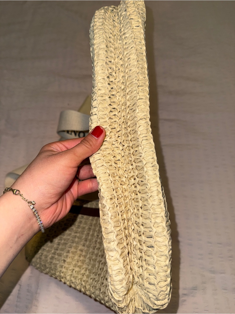 Divina Costiera Positano Straw Tote Bag with Brown Trim - Picture 9 of 9